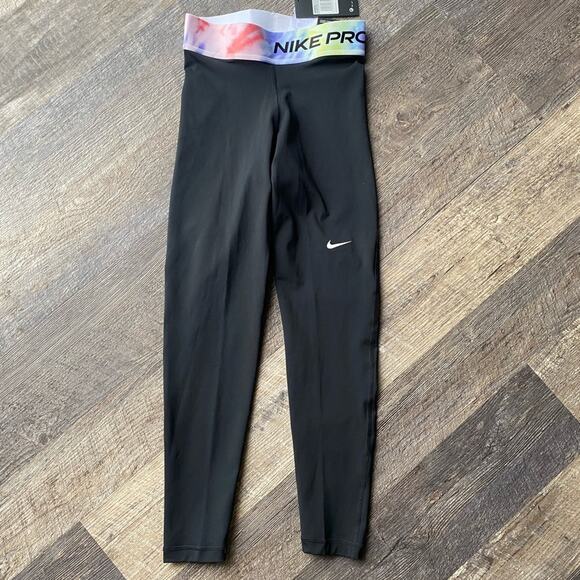 NIKE PRO WOMEN'S 7/8 TIE-DYE LEGGINGS - Picture 1 of 7
